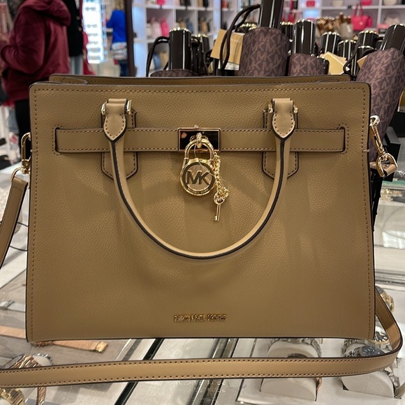 MICHAEL KORS HAMILTON MEDIUM SATCHEL 
 COLOR: CAMEL
NWT - Picture 6 of 16